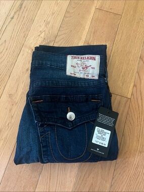 True Religion Men’s Dark Indigo Relaxed Skinny Jeans